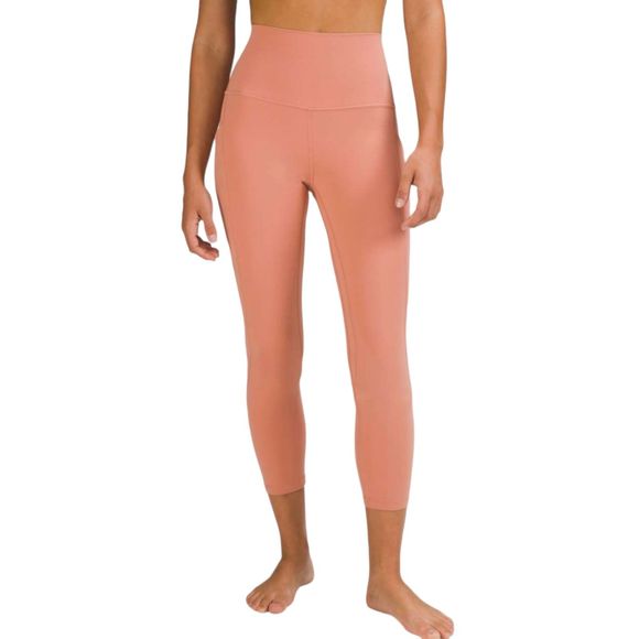 Lululemon NWT Align High Rise Pant With Side Pockets 25'' Pink Savannah Size 12 - Picture 1 of 11